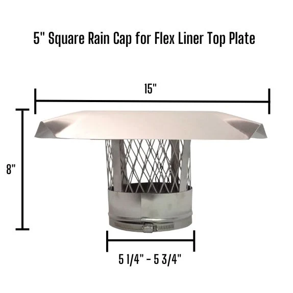 Square Chimney Rain Cap, Top Plate Mount - Image 5