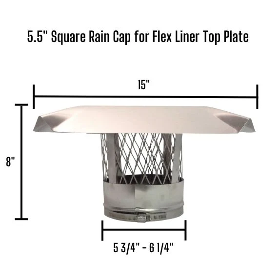 Square Chimney Rain Cap, Top Plate Mount - Image 6