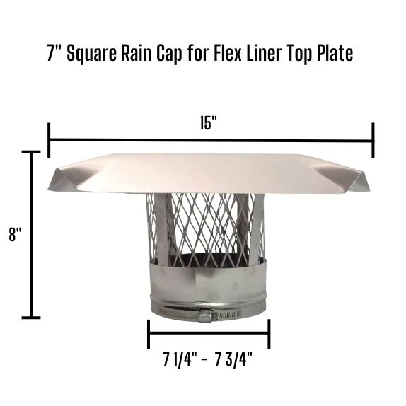 Square Chimney Rain Cap, Top Plate Mount - Image 8