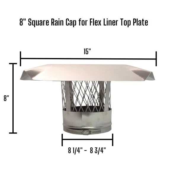 Square Chimney Rain Cap, Top Plate Mount - Image 9